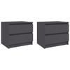 vidaXL Mesitas de noche 2 uds madera contrachapada gris 50x39x43,5 cm
