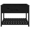 vidaXL Jardinera con estante madera maciza pino negro 111,5x111,5x81cm