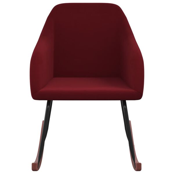 vidaXL Silla mecedora de terciopelo rojo vino tinto