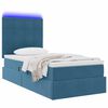 vidaXL Cama con almacenamiento y LED con LED Azul Oscuro 90 x 200 cm