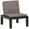 vidaXL Silla de jard&iacute;n con coj&iacute;n pl&aacute;stico gris