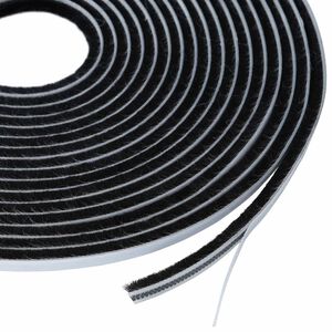 vidaXL Burlete de cepillo autoadhesivo 5 m PP Negro