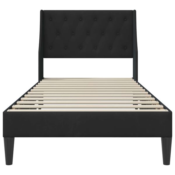vidaXL Estructura de cama con cabecera Negro 80 x 200 cm Terciopelo