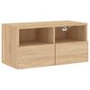 vidaXL Muebles de TV de pared 5 pzas madera de ingenier&iacute;a roble Sonoma