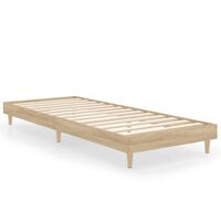 vidaXL Estructura de cama madera contrachapada roble Sonoma 75x190 cm