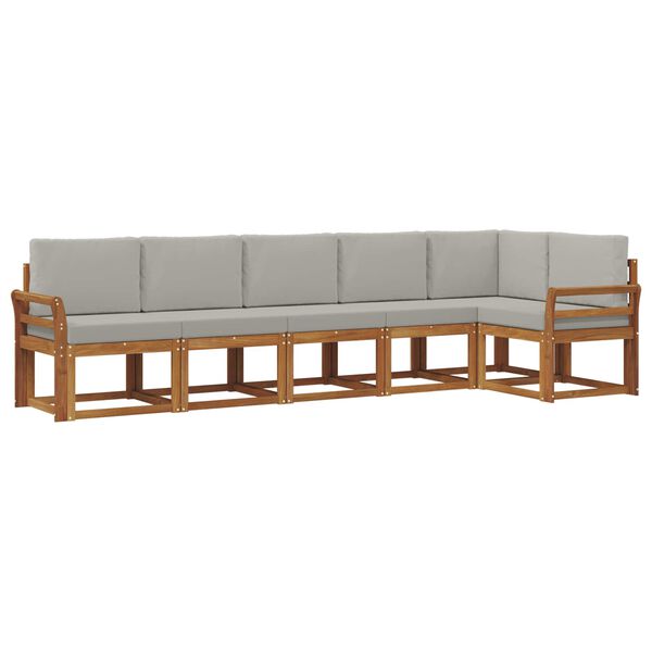 vidaXL Conjunto de sof&aacute;s de exterior 6 pcs Gris Natural y Claro