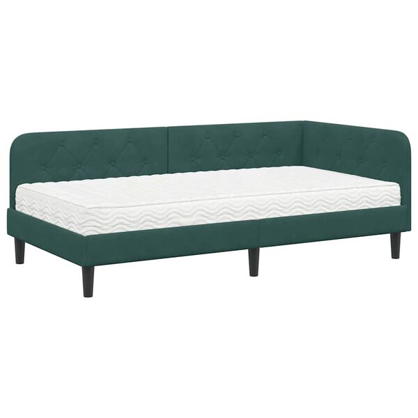 vidaXL Estructura de cama en esquina Verde oscuro 100 x 200 cm