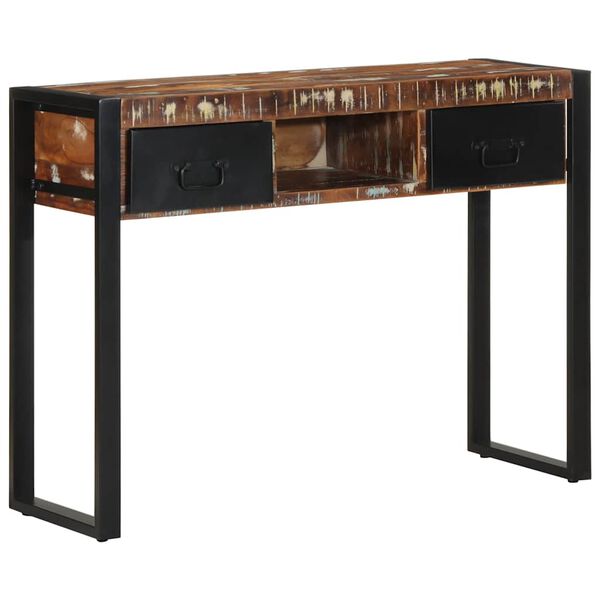 vidaXL Mesa consola multicolor madera maciza reciclada 100x35x75 cm