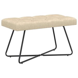 vidaXL Banco con tapicer&iacute;a con botones Crema 80 x 40 x 46 cm Tela