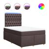 vidaXL Cama box spring con colch&oacute;n tela marr&oacute;n oscuro 120x190 cm
