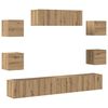 vidaXL Mueble para TV de pared madera contrachapada artesanal 7 piezas