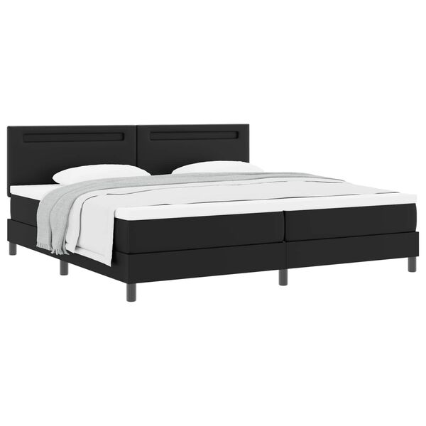 vidaXL Cama tipo Box Spring Negro 200 x 200 cm Cuero sint&eacute;tico