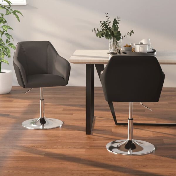 vidaXL Sillas de comedor 2 unidades cuero sint&eacute;tico gris