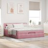 vidaXL Estructura cama otomana con colch&oacute;n terciopelo rosa 180x200 cm