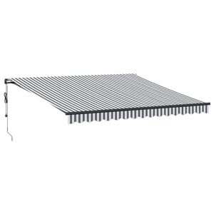 vidaXL Toldo retr&aacute;ctil autom&aacute;tico luz LED antracita blanco 400x350 cm