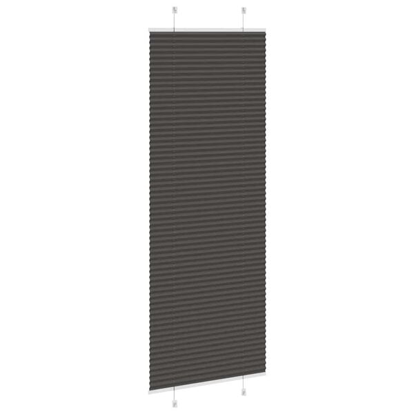 vidaXL Estor Plisado negro 75x200 cm Tela Ancho 74,4 cm Poli&eacute;ster