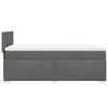 vidaXL Cama box spring con colch&oacute;n tela gris oscuro 80x200 cm