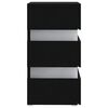 vidaXL Mesita de noche luz LED madera de ingeniería negra 45x35x67 cm