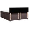 vidaXL Cama box spring con colch&oacute;n tela marr&oacute;n oscuro 180x200 cm