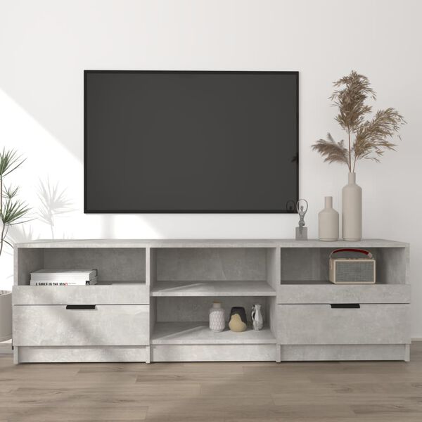 vidaXL Mueble de TV madera contrachapada gris hormig&oacute;n 150x33,5x45 cm