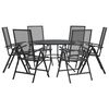 vidaXL Set de sillas jard&iacute;n reclinables 7 piezas acero antracita