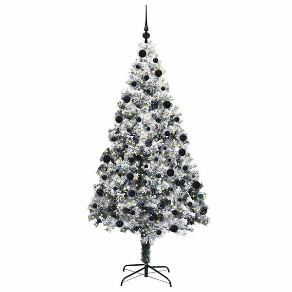 vidaXL Árbol de Navidad artificial Verde 210 cm PVC y Acero y Plástico