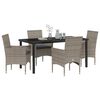 vidaXL Conjunto de Comedor de Jard&iacute;n 5 pcs Gris rat&aacute;n sint&eacute;tico