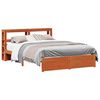 vidaXL Estructura de cama con estante Marr&oacute;n cera 160 x 200 cm