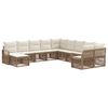 vidaXL Conjunto de sof&aacute;s de jard&iacute;n 11 pcs Beige rat&aacute;n sint&eacute;tico