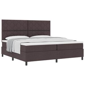 vidaXL Cama tipo Box Spring Marr&oacute;n Oscuro 200 x 200 cm tela