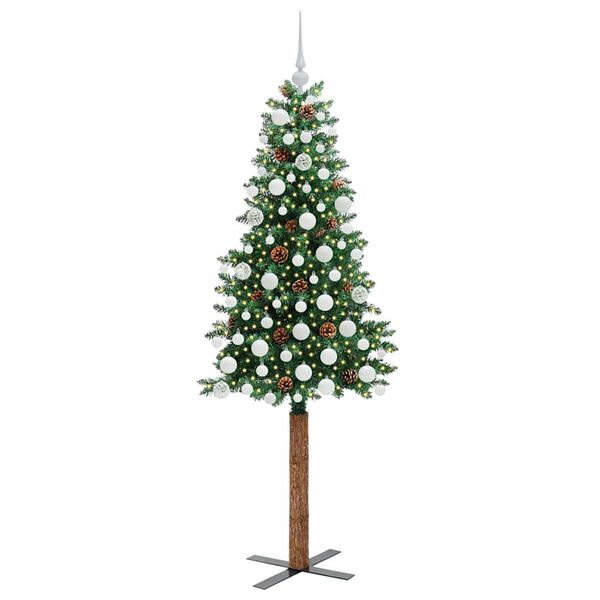 vidaXL &Aacute;rbol de Navidad Delgado con 300 LED con soporte Verde 180 cm