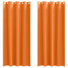 vidaXL Cortinas Opacas con Anillas 2 uds. Naranja Brillante Poli&eacute;ster