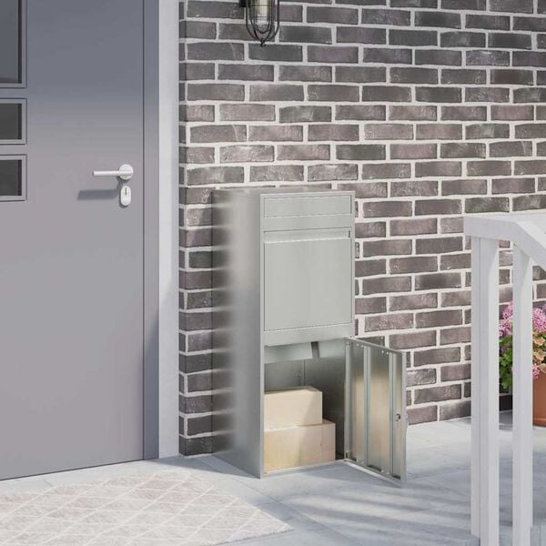 vidaXL Caja de entrega de paquetes con puerta Negro 41 x 38 x 103 cm