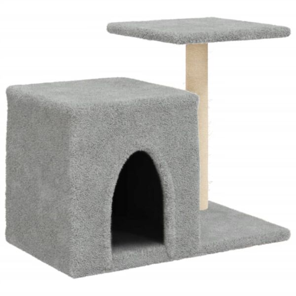 vidaXL Rascador para gatos con postes de sisal gris claro 50,5 cm