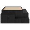 vidaXL Cama con almacenamiento Roble Negro 100 cm Madera contrachapada