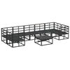 vidaXL Conjunto de sof&aacute;s de jard&iacute;n con coj&iacute;n 8 pcs Negro Aluminio