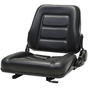 vidaXL Asiento de m&aacute;quina elevadora y tractor respaldo ajustable negro