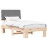 vidaXL Estructura de Cama con Cabecera Tapizada Gris Claro 75 x 190 cm