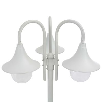 vidaXL Farolas de jardín con 3 luces aluminio blanca E27 220 cm