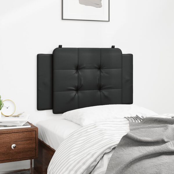 vidaXL Cabecero de cama acolchado Zadar cuero sintético negro 80 cm