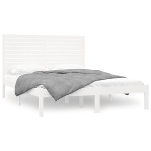 vidaXL Estructura de cama de madera maciza blanca 140x200 cm