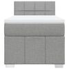 vidaXL Cama box spring con colch&oacute;n tela gris claro 90x200 cm