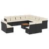 vidaXL Set sof&aacute;s de jard&iacute;n 14 pzas con cojines rat&aacute;n sint&eacute;tico negro