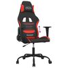vidaXL Silla gaming tela negro y rojo