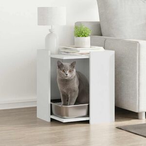 vidaXL Mueble arenero para gatos madera ingenier&iacute;a blanco 42x42x51 cm