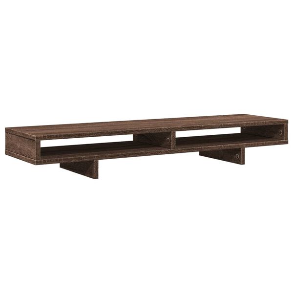vidaXL Soporte de pantalla madera ingeniería marrón roble 100x27x15 cm