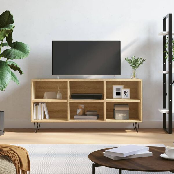 vidaXL Mueble de TV madera de ingeniería roble Sonoma 103,5x30x50 cm