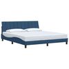 vidaXL Estructura de cama sin colch&oacute;n Hanko tela azul 180x200 cm