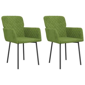 vidaXL Sillas de comedor 2 unidades terciopelo verde claro