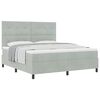 vidaXL Cama tipo Box Spring con colch&oacute;n Gris Claro 180 x 200 cm tela
